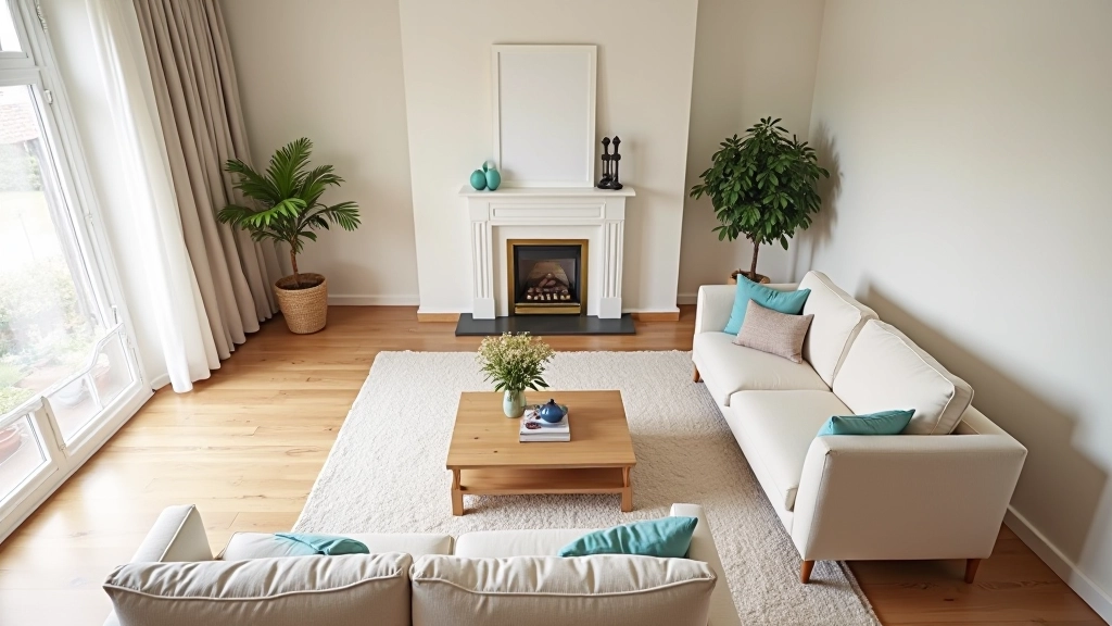 Living room interior with furniture arranged for optimal flow and comfort