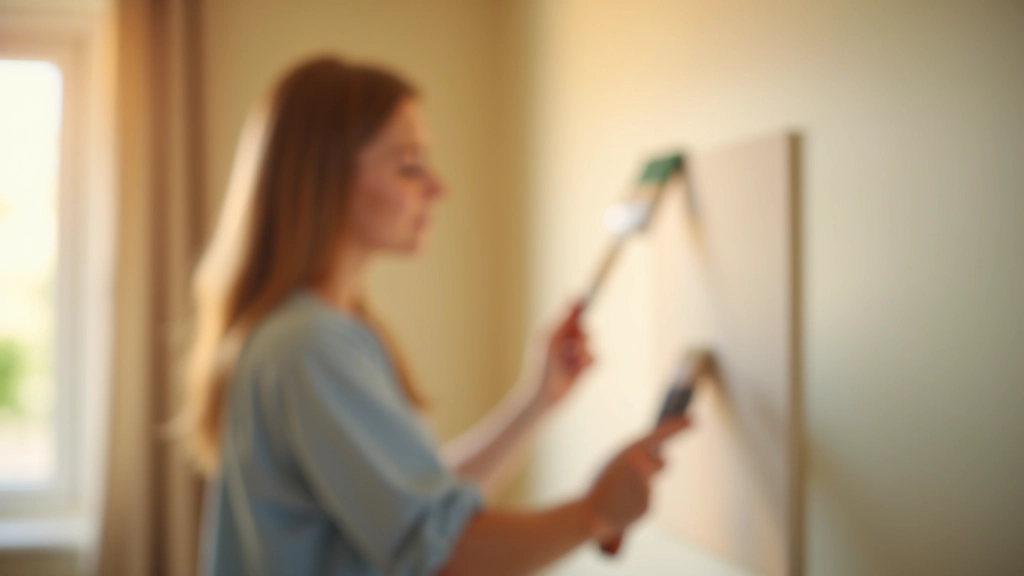 Homeowner confidently painting an accent wall in their living space